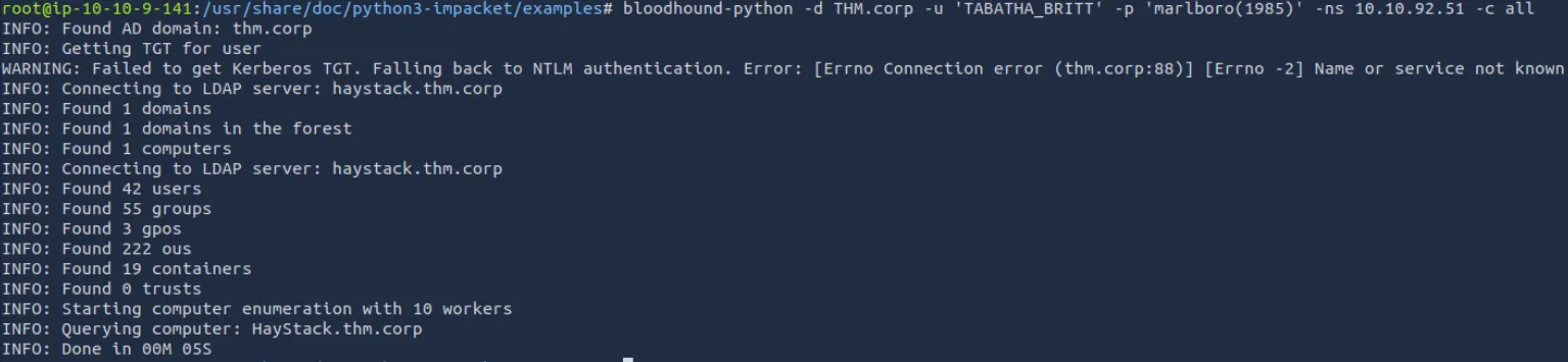 bloodhound-python 数据收集输出
