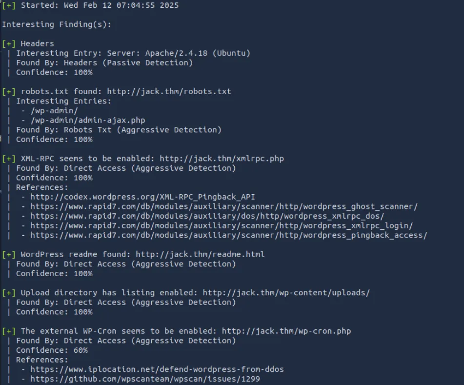 wpscan 检测到 xmlrpc 漏洞点